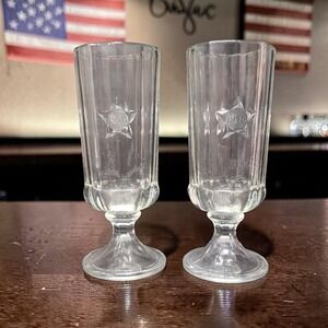 Anchor Hocking Clear Liberty‎ Pilsner Glasses, Set of 2, Bicentennial Drinkware